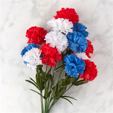 red white blue silk flowers